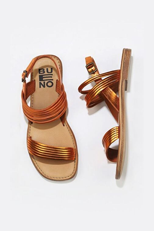 Bueno Shoes Turuncu Parlak Deri Kadın Sandalet 01wu3421 - Görsel 2