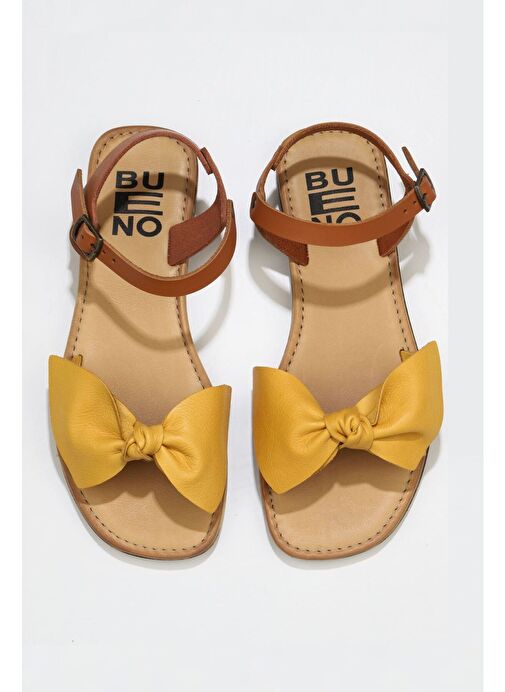 Bueno Shoes Sarı Taba Deri Kadın Sandalet 01wu3424 - Görsel 2