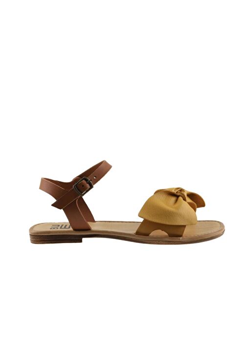 Bueno Shoes Sarı Taba Deri Kadın Sandalet 01wu3424 - Görsel 3