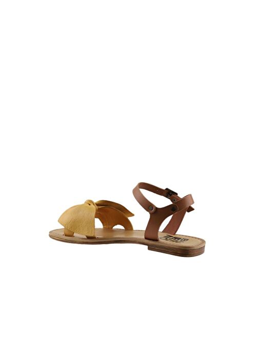 Bueno Shoes Sarı Taba Deri Kadın Sandalet 01wu3424 - Görsel 6