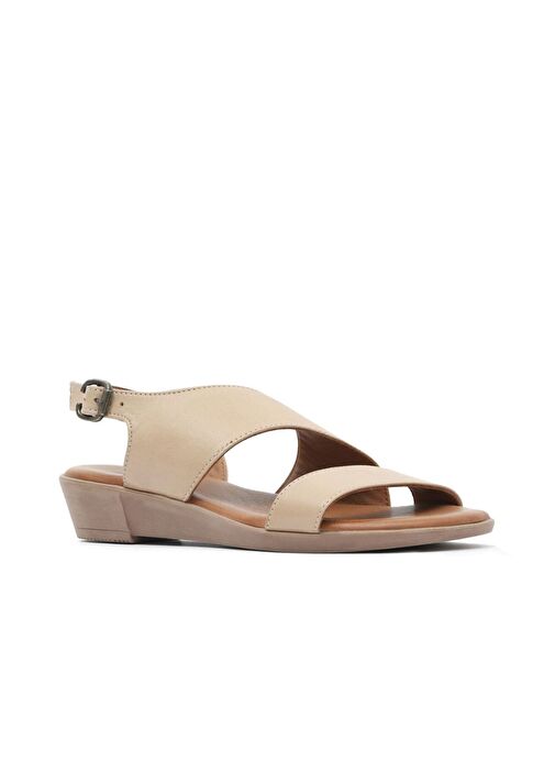 Bueno Shoes Vizon Deri Kadın Sandalet 01wl1508 - Görsel 4
