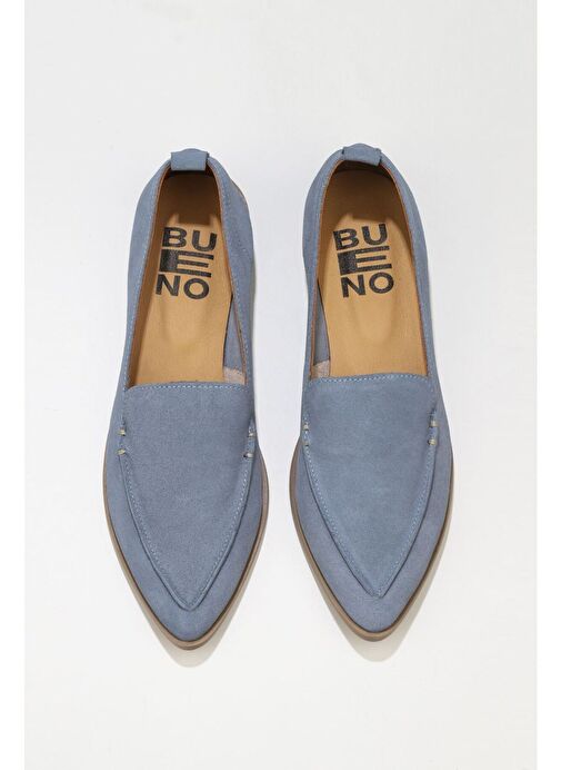 Bueno Shoes Mavi Süet Kadın Düz Babet 01wn0128 - Görsel 2