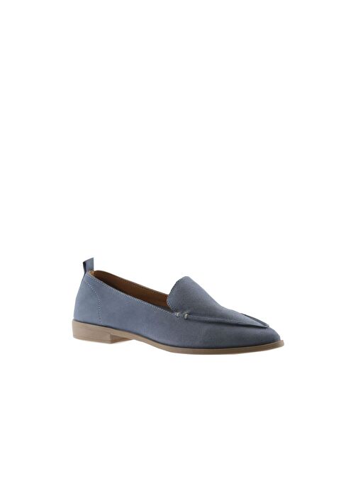 Bueno Shoes Mavi Süet Kadın Düz Babet 01wn0128 - Görsel 4