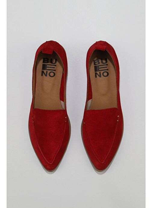 Bueno Shoes Kırmızı Süet Kadın Düz Babet 01wn0128 - Görsel 2