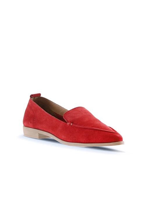 Bueno Shoes Kırmızı Süet Kadın Düz Babet 01wn0128 - Görsel 4