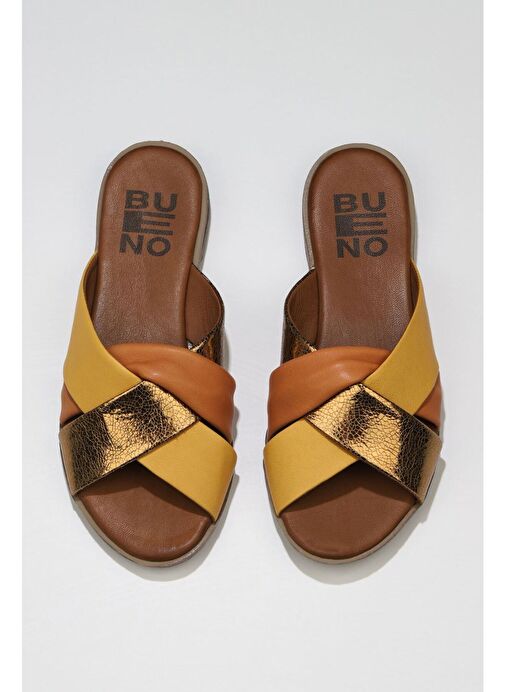 Bueno Shoes Bakır Multi Deri Kadın Düz Terlik 01wn5018 - Görsel 2