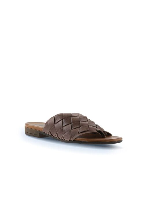 Bueno Shoes Gri Deri Kadın Parmak Arası Terlik 01wq0501 - Görsel 4