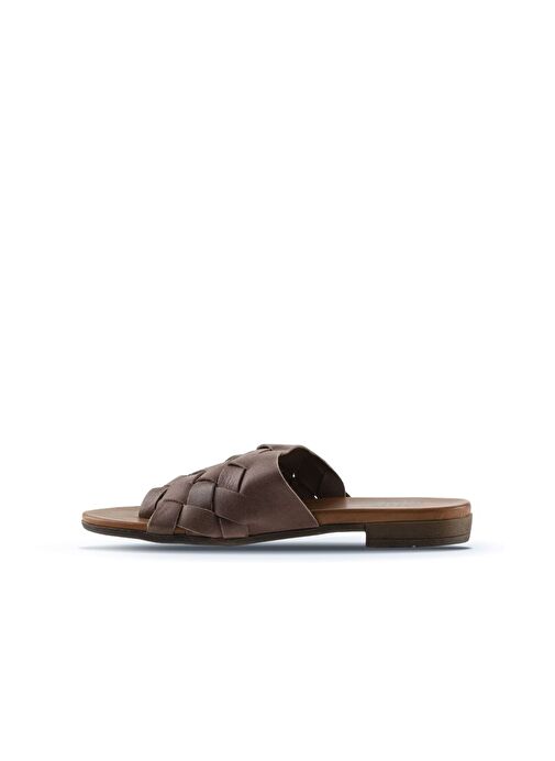 Bueno Shoes Gri Deri Kadın Parmak Arası Terlik 01wq0501 - Görsel 5