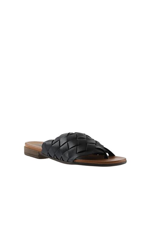 Bueno Shoes Siyah Deri Kadın Parmak Arası Terlik 01wq0501 - Görsel 4