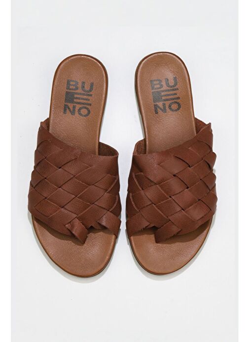 Bueno Shoes Taba Deri Kadın Parmak Arası Terlik 01wq0501 - Görsel 2