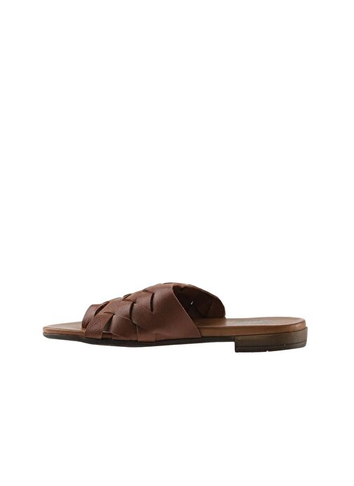 Bueno Shoes Taba Deri Kadın Parmak Arası Terlik 01wq0501 - Görsel 5