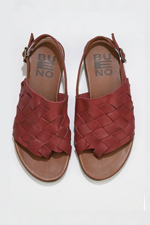 Bueno Shoes Kırmızı Deri Kadın Sandalet 01wq0506 - Görsel 2