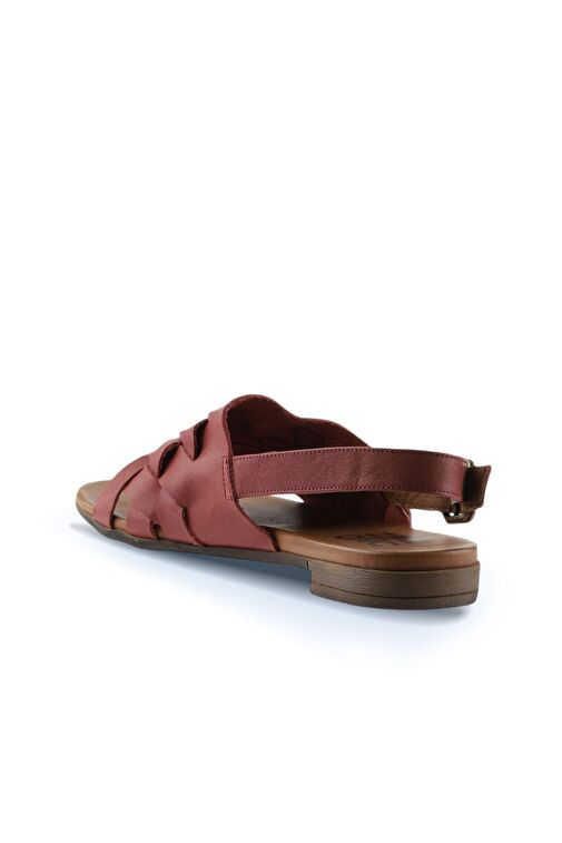 Bueno Shoes Kırmızı Deri Kadın Sandalet 01wq0506 - Görsel 6