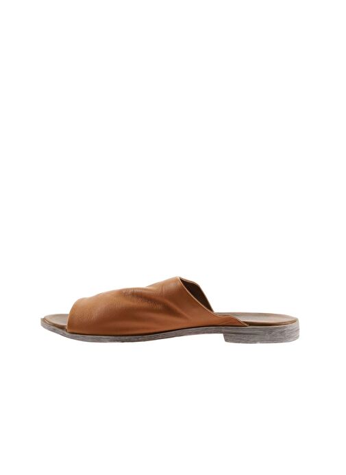 Bueno Shoes Taba Deri Kadın Düz Terlik 01wq2009 - Görsel 5