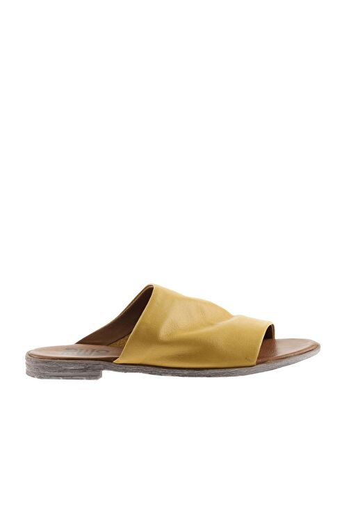 Bueno Shoes Sarı Deri Kadın Düz Terlik 01wq2009 - Görsel 3