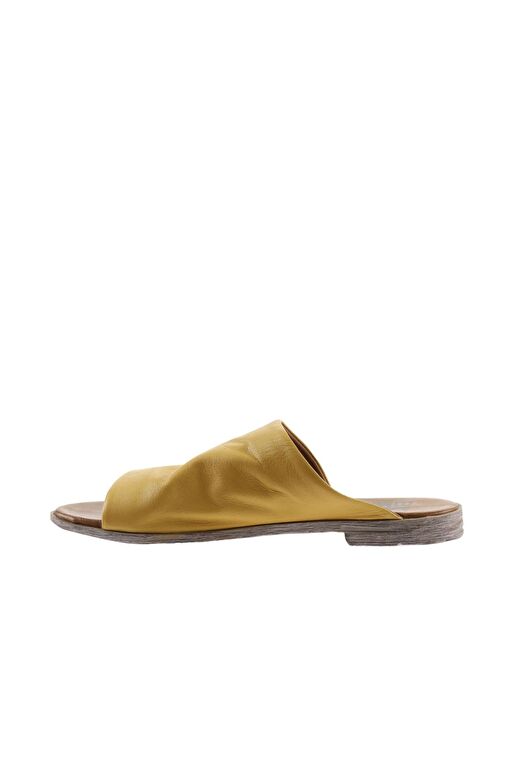 Bueno Shoes Sarı Deri Kadın Düz Terlik 01wq2009 - Görsel 5