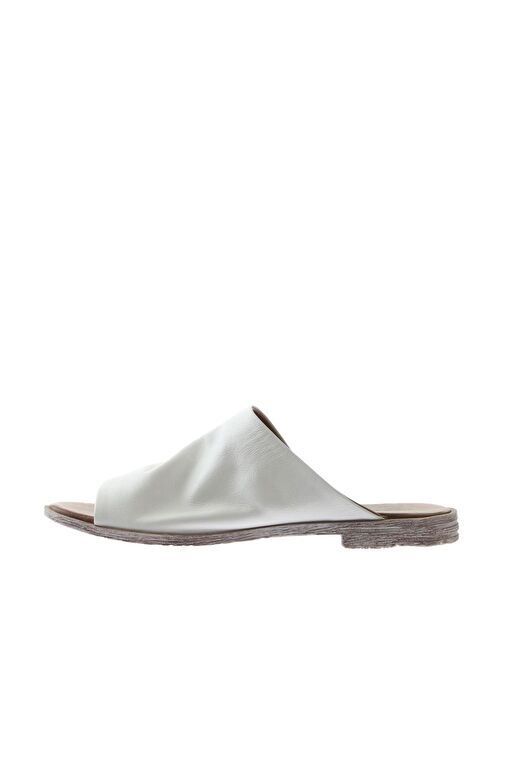 Bueno Shoes Beyaz Deri Kadın Düz Terlik 01wq2009 - Görsel 5