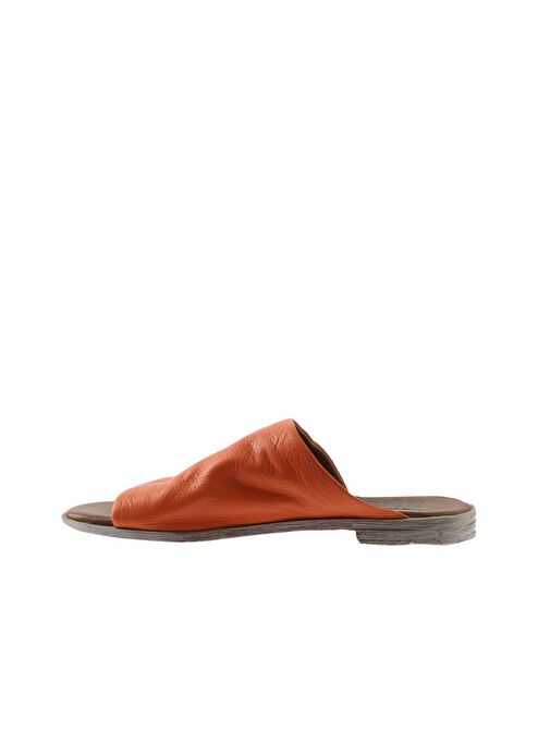Bueno Shoes Turuncu Deri Kadın Düz Terlik 01wq2009 - Görsel 5