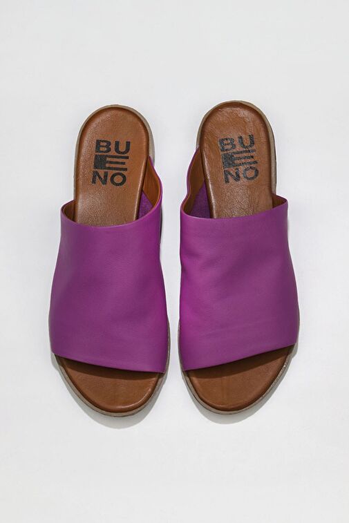 Bueno Shoes Lila Deri Kadın Düz Terlik 01wq2009 - Görsel 2