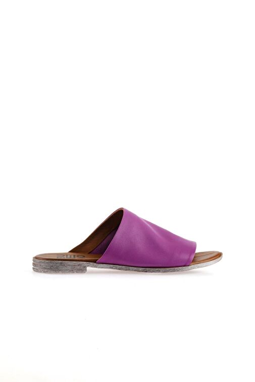Bueno Shoes Lila Deri Kadın Düz Terlik 01wq2009 - Görsel 3