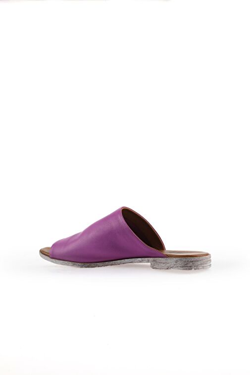 Bueno Shoes Lila Deri Kadın Düz Terlik 01wq2009 - Görsel 6