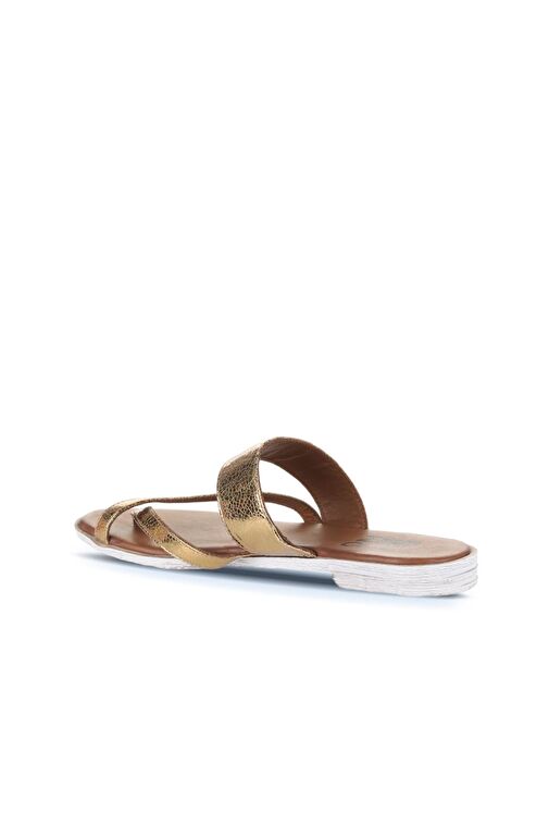 Bueno Shoes Bronz Deri Kadın Parmak Arası Terlik 01wq2012 - Görsel 6