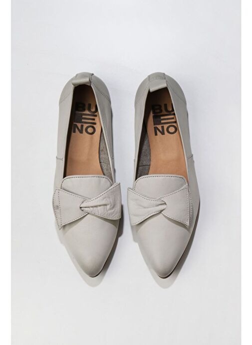 Bueno Shoes Gri Deri Kadın Düz Babet 01wr3117 - Görsel 2