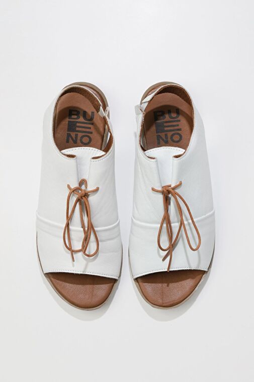 Bueno Shoes Beyaz Deri Kadın Sandalet 01ws2510 - Görsel 2