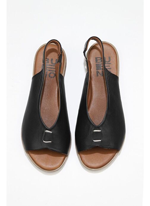 Bueno Shoes Siyah Deri Kadın Sandalet 01ws2512 - Görsel 2