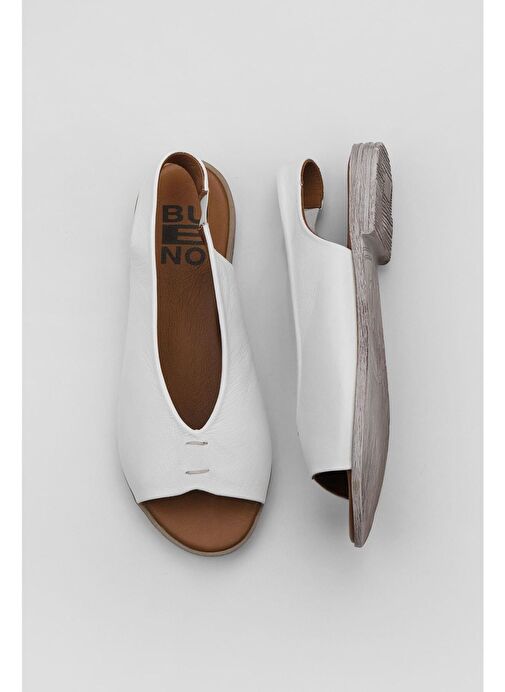 Bueno Shoes Beyaz Deri Kadın Sandalet 01ws2512 - Görsel 2