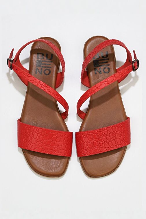 Bueno Shoes Kırmızı Deri Kadın Sandalet 01ws6012 - Görsel 2