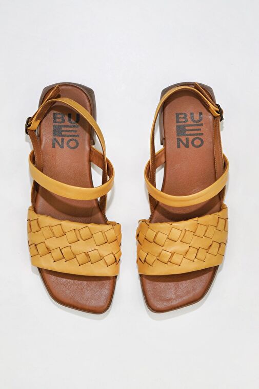 Bueno Shoes Sarı Deri Kadın Sandalet 01wu1810 - Görsel 2