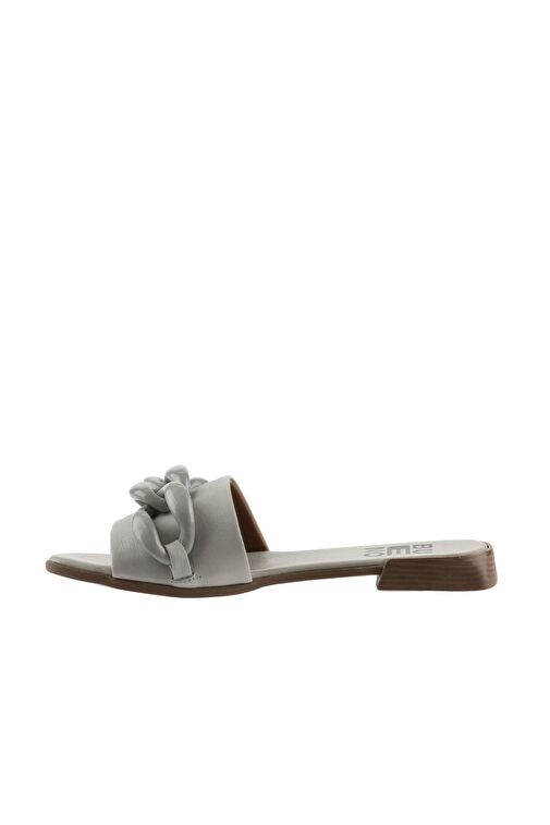 Bueno Shoes Ekru Deri Kadın Düz Terlik 01wu1815 - Görsel 5