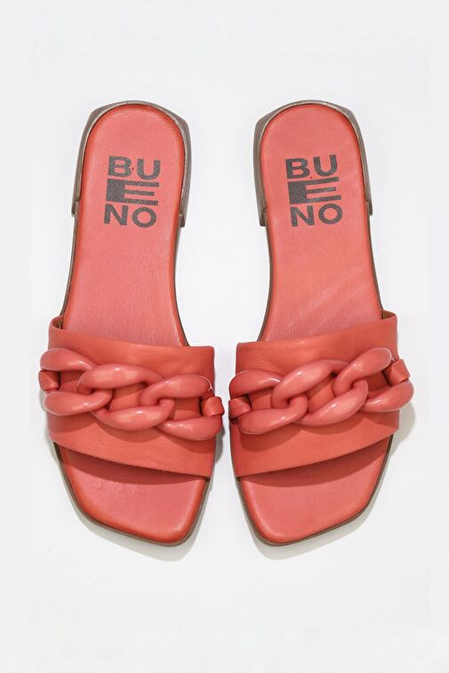 Bueno Shoes Mercan Deri Kadın Düz Terlik 01wu1815 - Görsel 3