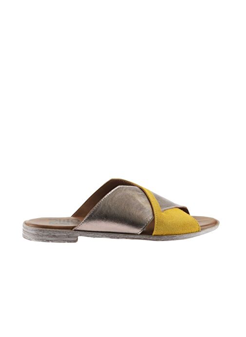 Bueno Shoes Sarı Gri Süet-deri Kadın Düz Terlik 01wu3000 - Görsel 3