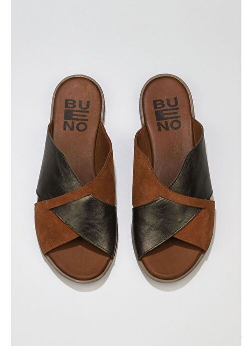 Bueno Shoes Taba Haki Süet-deri Kadın Düz Terlik 01wu3000 - Görsel 2