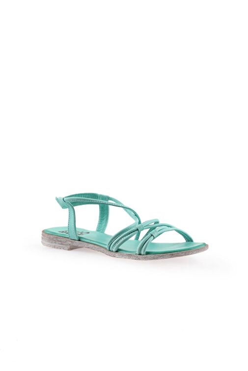 Bueno Shoes Yeşil Deri Kadın Sandalet 01wu3004 - Görsel 4