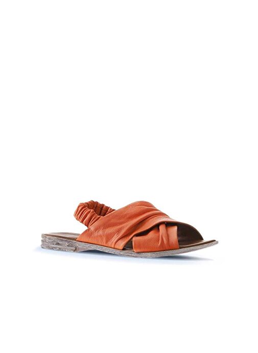 Bueno Shoes Turuncu Deri Kadın Sandalet 01wu3005 - Görsel 4