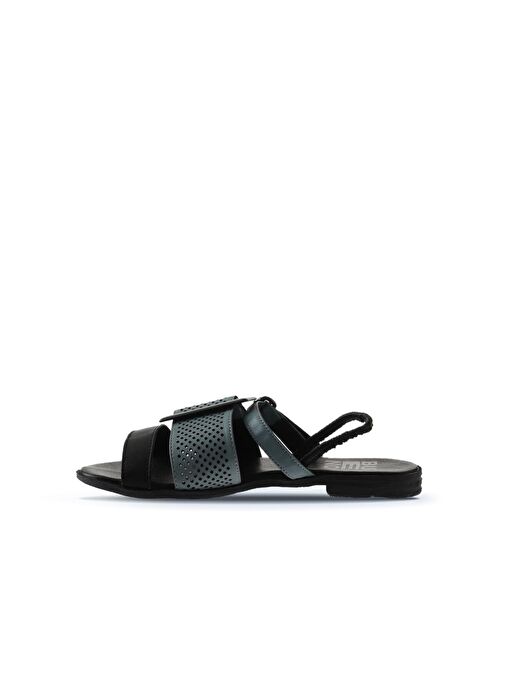 Bueno Shoes Siyah Beyaz Deri Kadın Sandalet 01wu3010 - Görsel 5