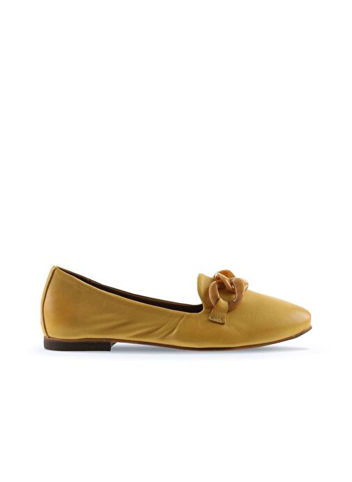 Bueno Shoes Sarı Deri Kadın Düz Babet 01wu3600 - Görsel 3