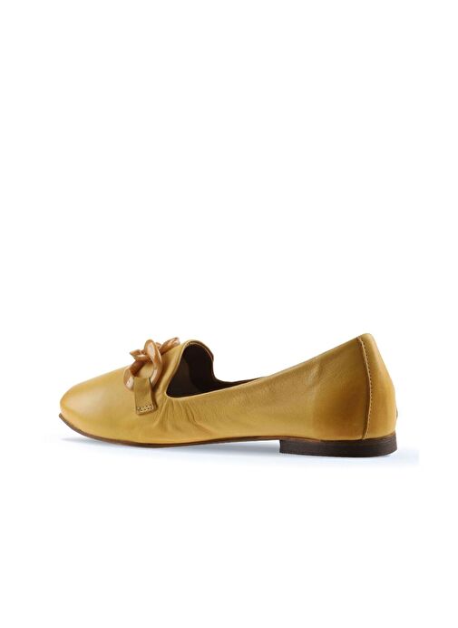 Bueno Shoes Sarı Deri Kadın Düz Babet 01wu3600 - Görsel 6