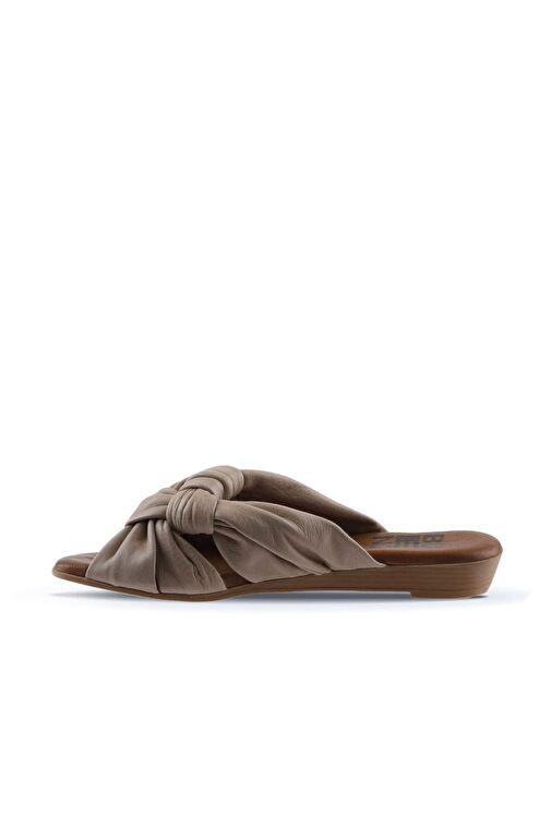 Bueno Shoes Gri Deri Kadın Düz Terlik 01wu8800 - Görsel 5