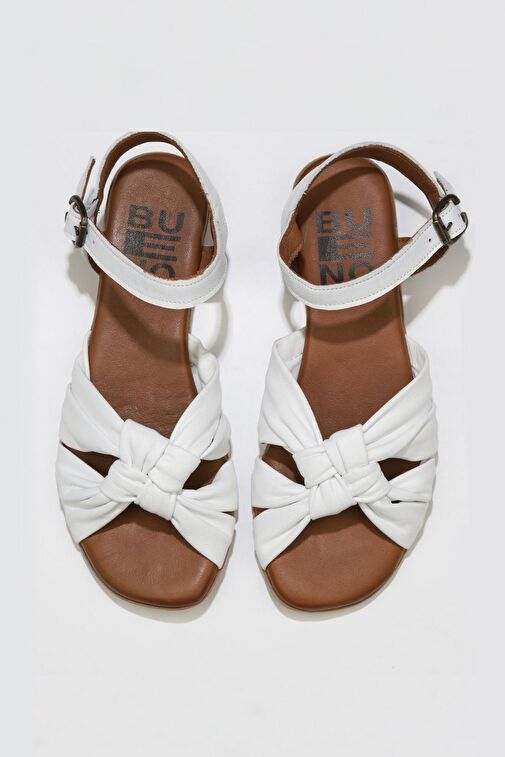 Bueno Shoes Beyaz Deri Kadın Sandalet 01wu8802 - Görsel 2