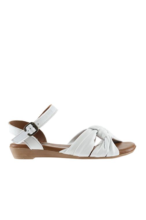 Bueno Shoes Beyaz Deri Kadın Sandalet 01wu8802 - Görsel 3
