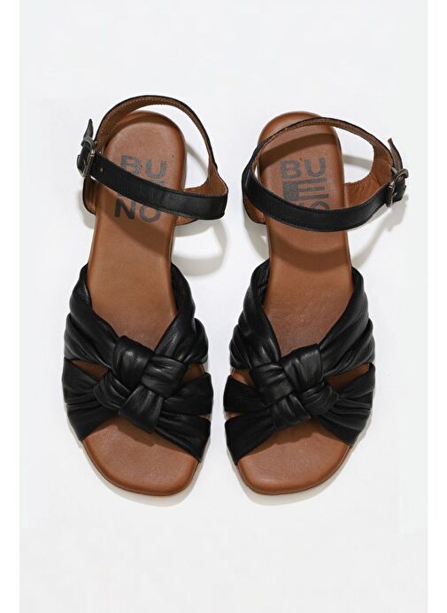 Bueno Shoes Siyah Khv-bej Deri Kadın Sandalet 01wu8802 - Görsel 2