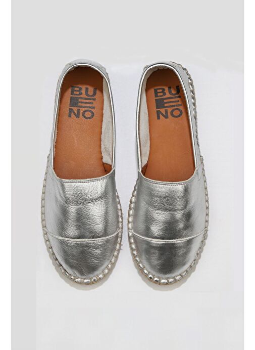 Bueno Shoes Gümüş Deri Kadın Espadril Ayakkabı 01wj0300 - Görsel 2