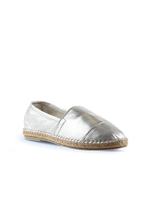 Bueno Shoes Gümüş Deri Kadın Espadril Ayakkabı 01wj0300 - Görsel 4