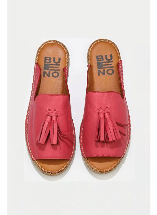 Bueno Shoes Fuşya Deri Kadın Espadril Terlik 01wj0311 - Görsel 2
