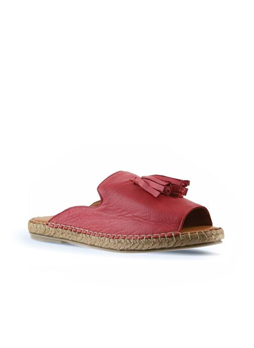 Bueno Shoes Fuşya Deri Kadın Espadril Terlik 01wj0311 - Görsel 4