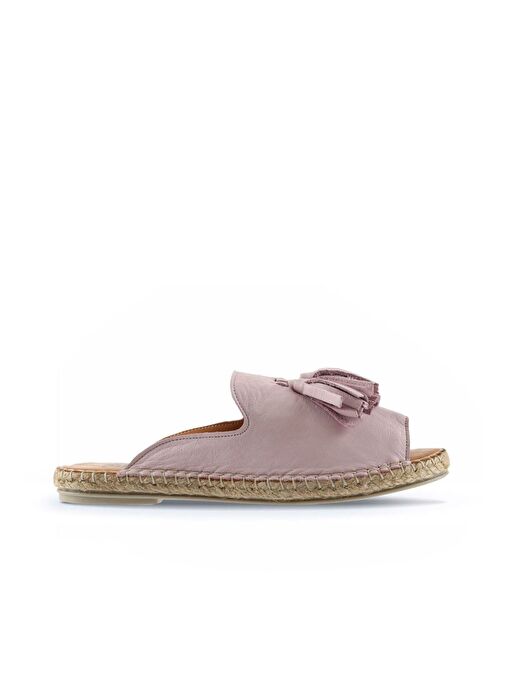 Bueno Shoes Pembe Deri Kadın Espadril Terlik 01wj0311 - Görsel 3